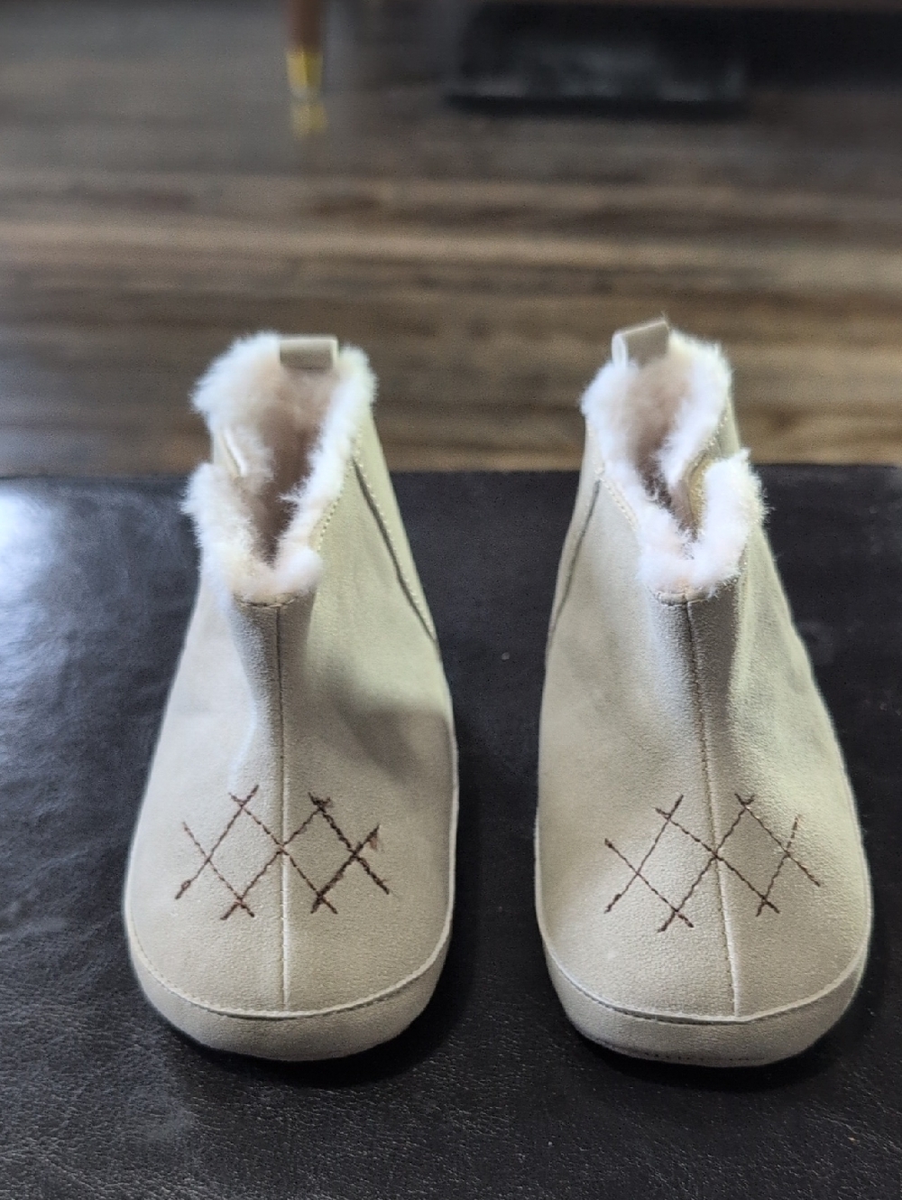 Robeez Beige Faux Fur Lined Baby Booties